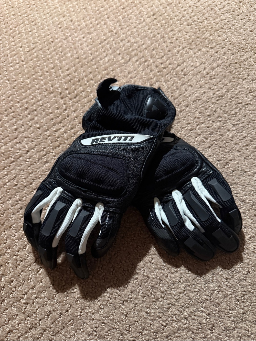 REV'IT! Women's Black and White Motorcycle Gloves